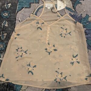 Lost + Wander Cream Embroidered Top. Delicate and sheer